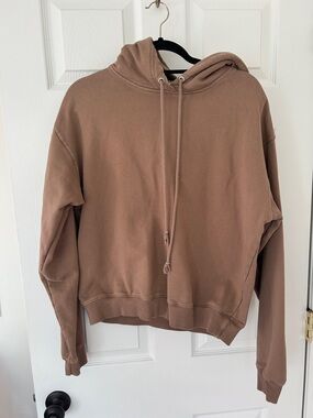 Good American Women's Relaxed Hooded Sweatshirt in Brown